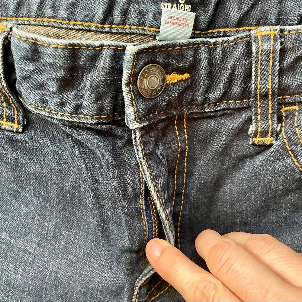 Cat & Jack Kids' Dark Blue Denim Straight Leg Jeans 16 - Picture 3 of 6